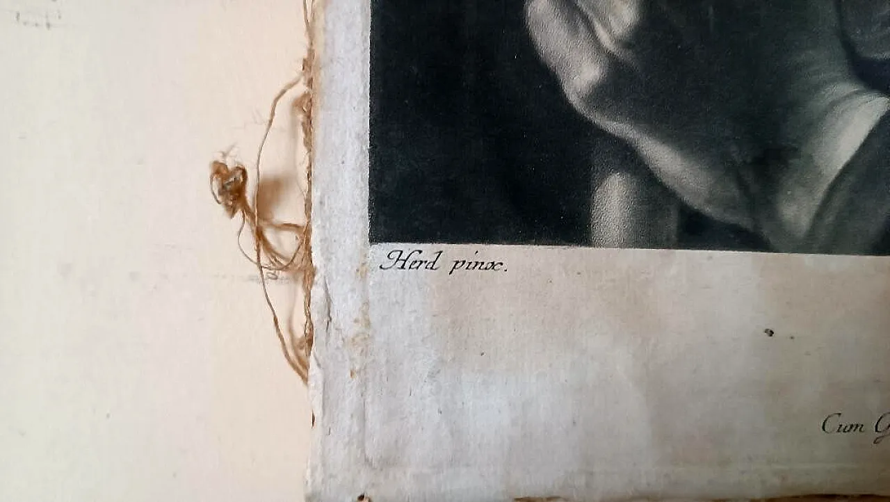 Manly portrait of Johann Jacob Haid, engraving on paper, 18th century 5