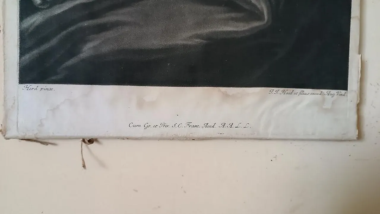 Manly portrait of Johann Jacob Haid, engraving on paper, 18th century 4