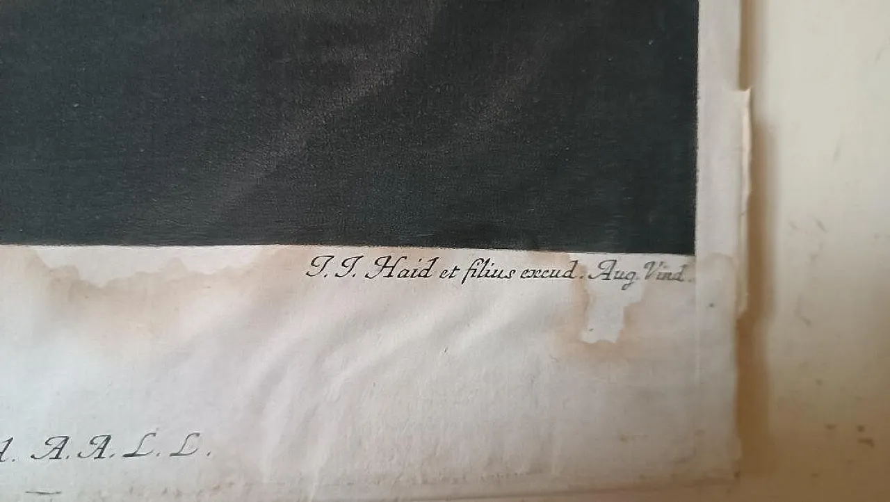 Manly portrait of Johann Jacob Haid, engraving on paper, 18th century 6