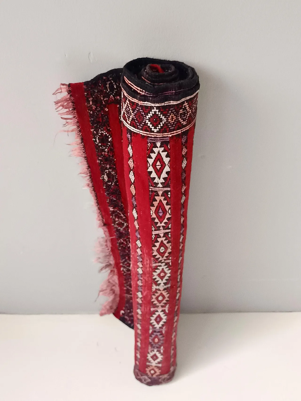 Rectangular Red Moroccan Wool Rug, 70s 4