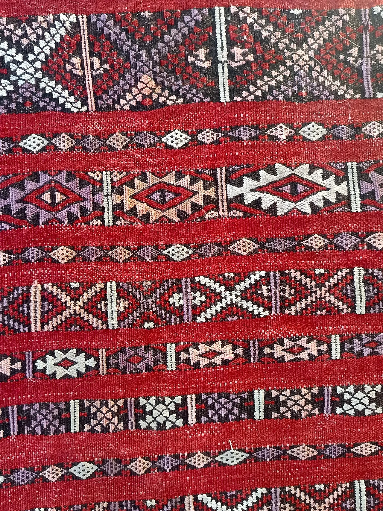 Rectangular Red Moroccan Wool Rug, 70s 10