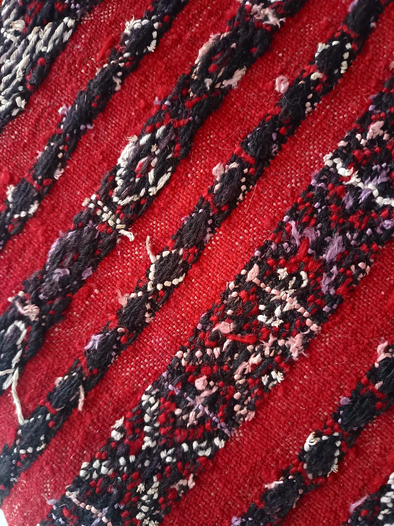 Rectangular Red Moroccan Wool Rug, 70s 12