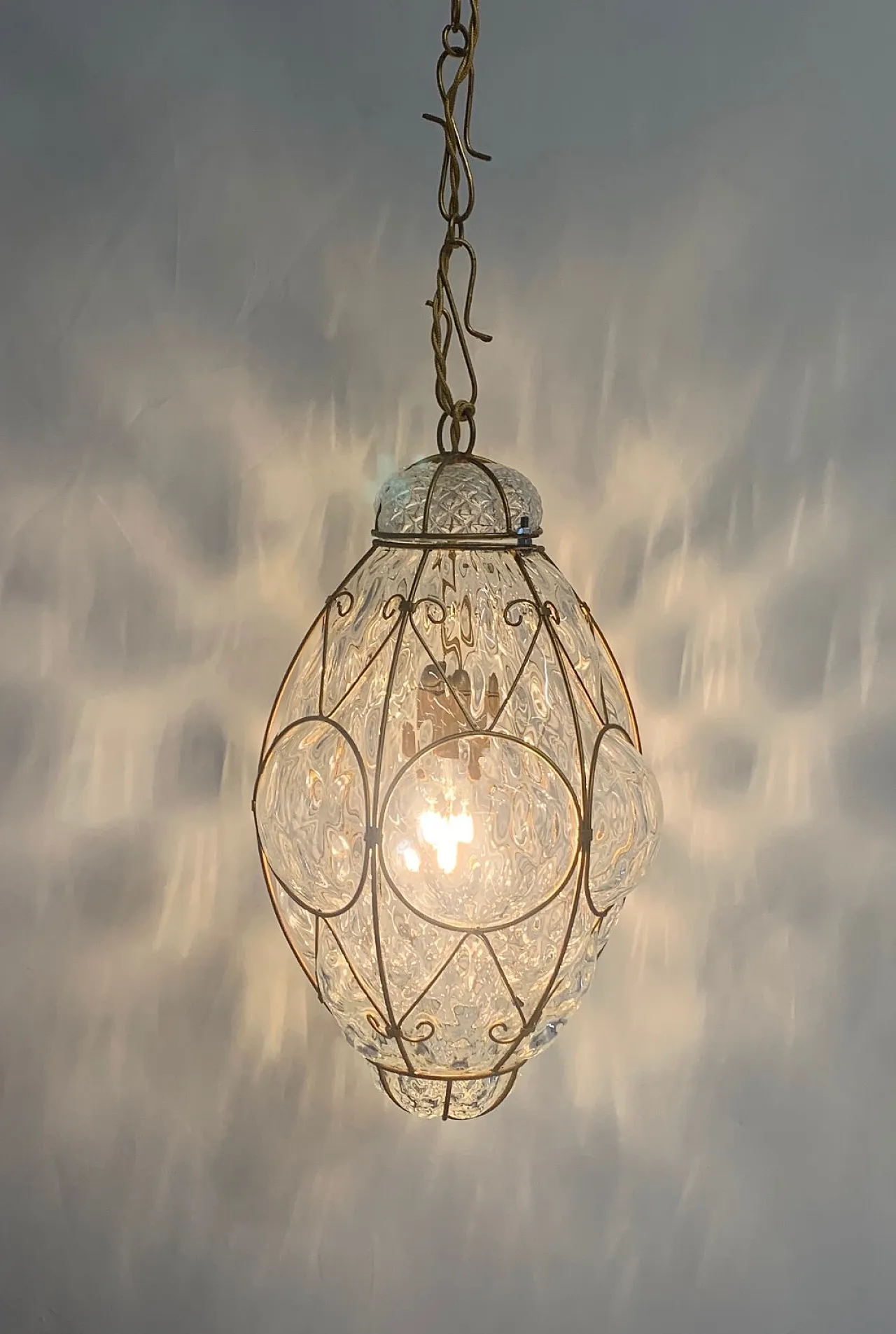 Lanterna sospesa in vetro di Murano, anni '60 2