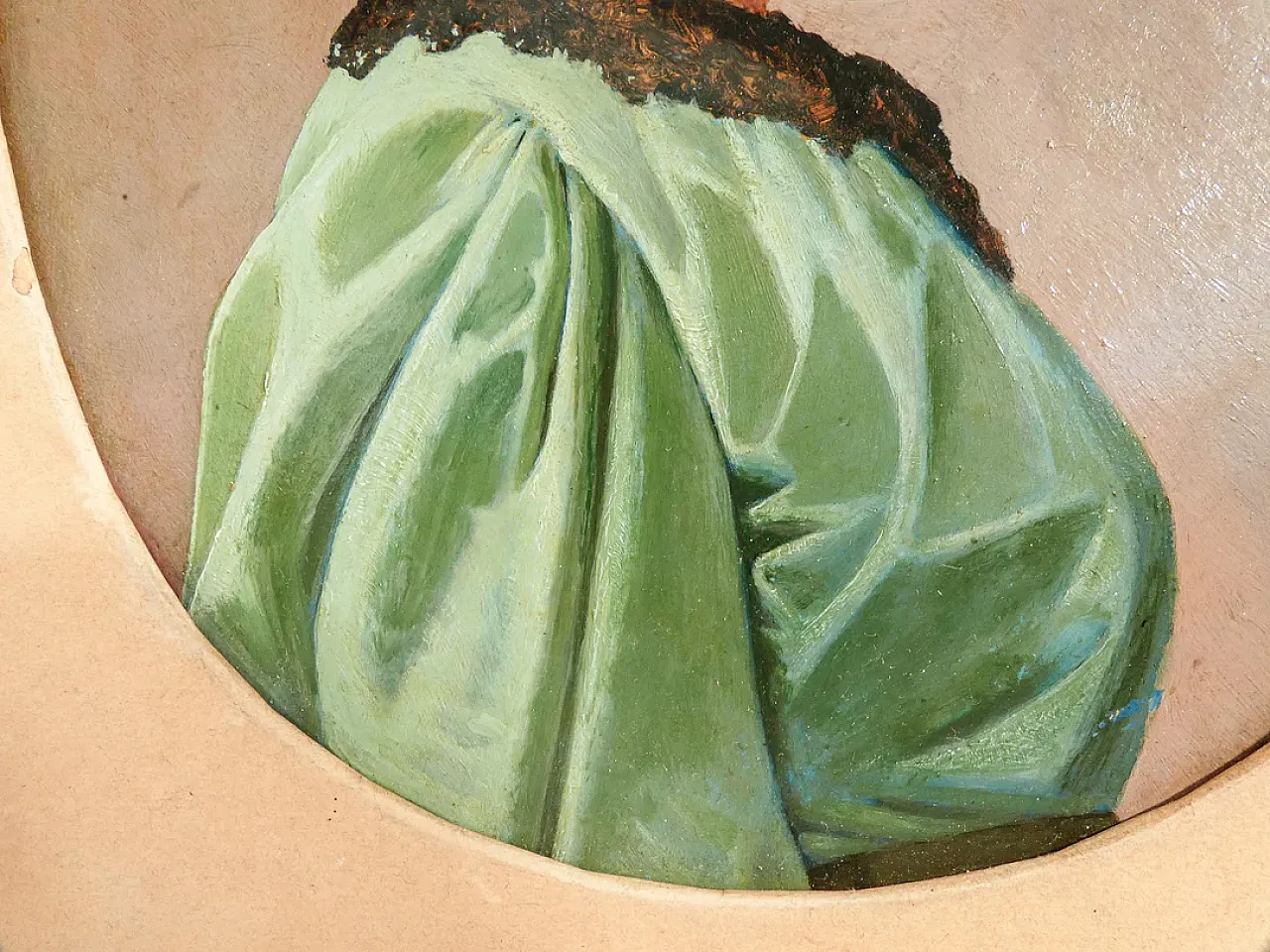 Ritratto di giovane donna, olio su cartoncino, tardo '800 5