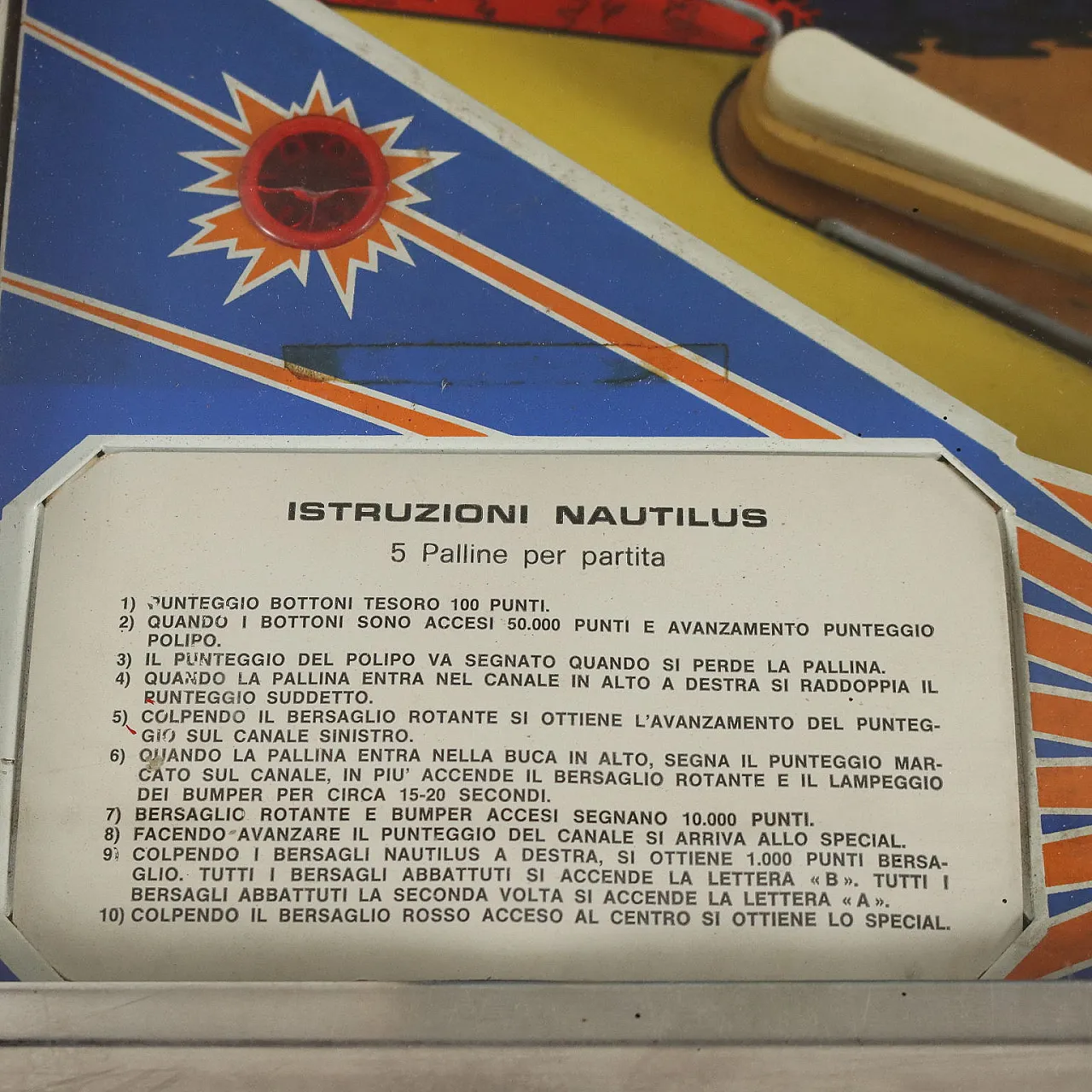 Nautilus pinball in wood and metal by Zaccaria, 1970s 9