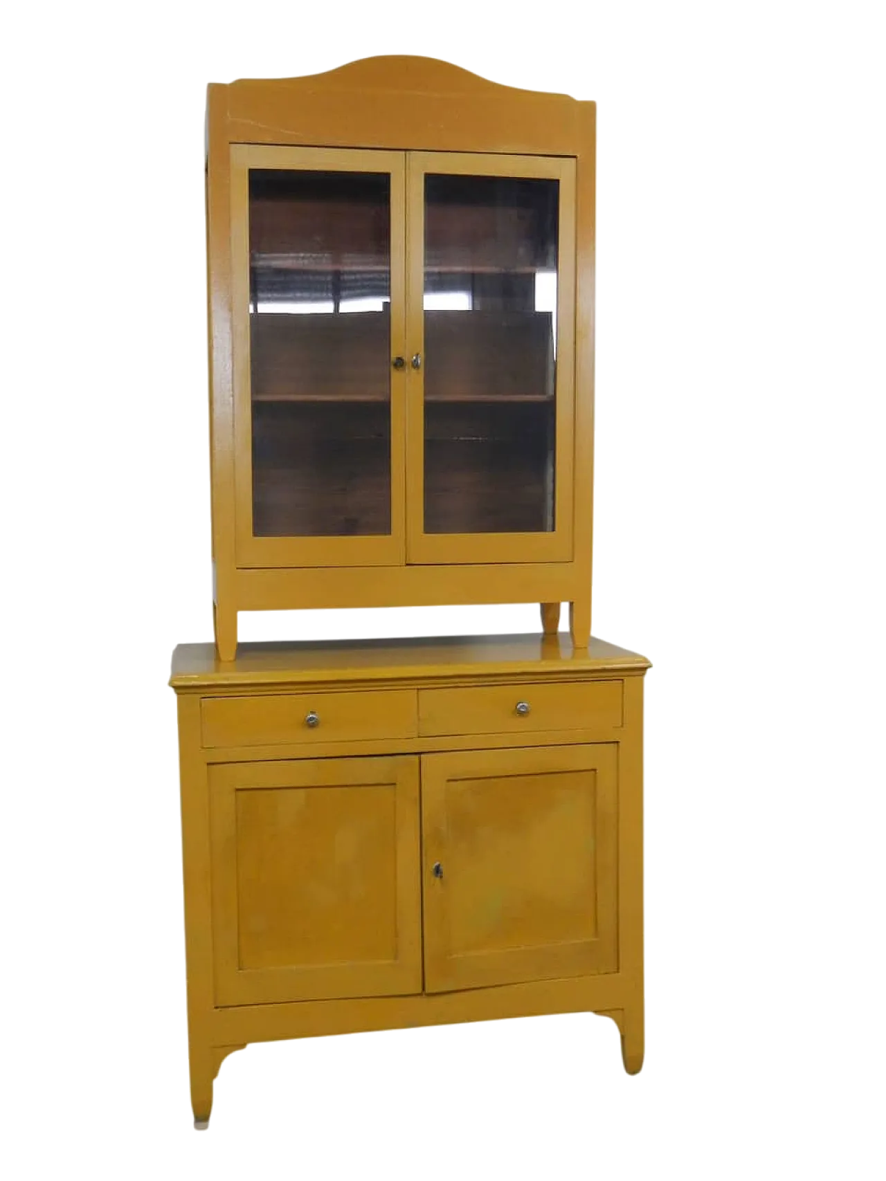 Yellow oak rustic sideboard and glass cabinet, 1920 13