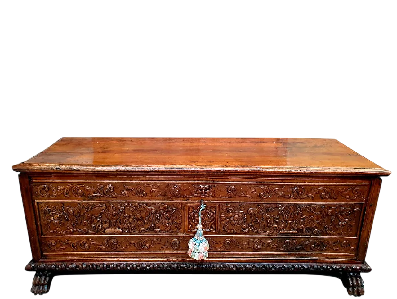 Cassapanca in noce, stile Barocco, Italia, '700 12