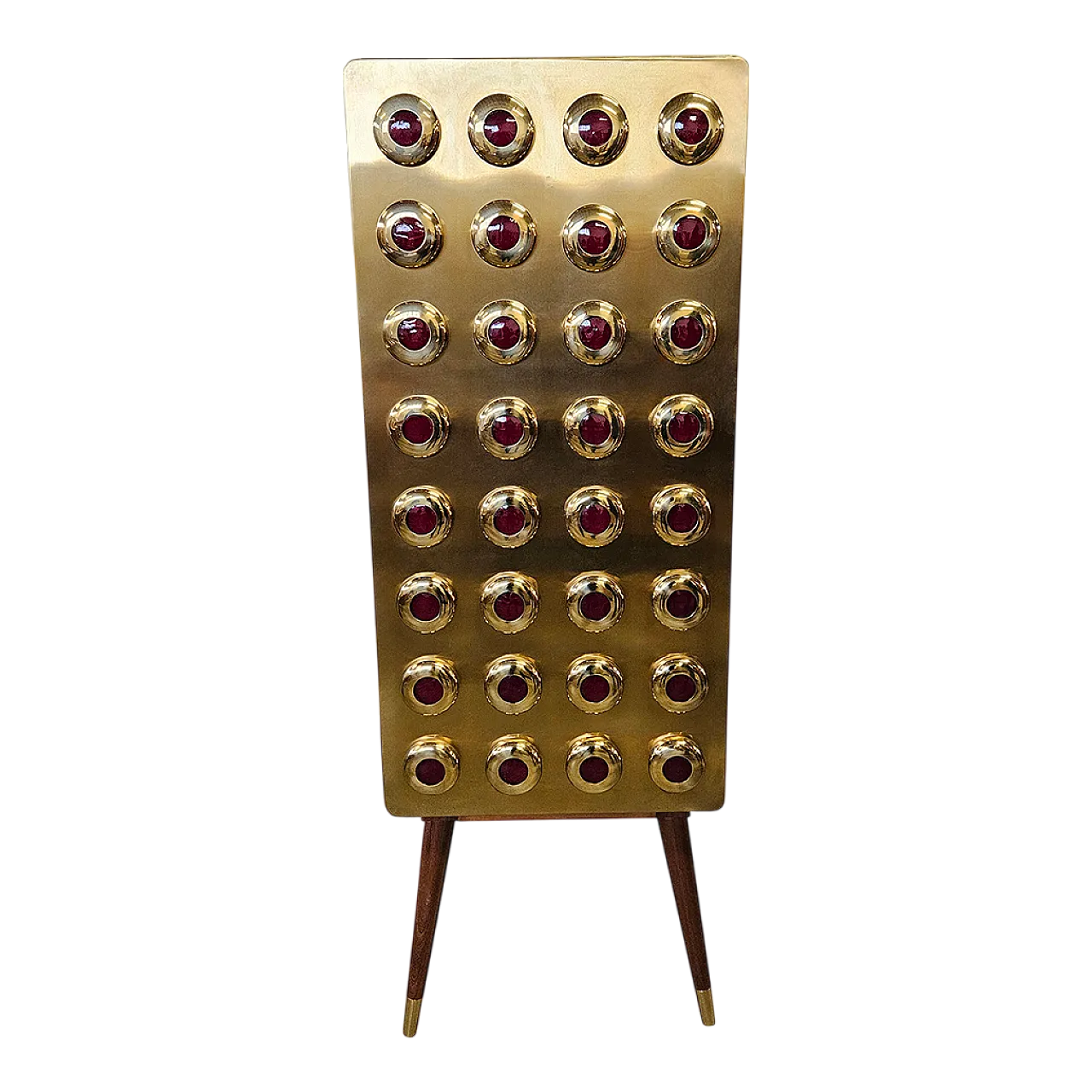 Armadio vetrina in ottone, anni '90 8