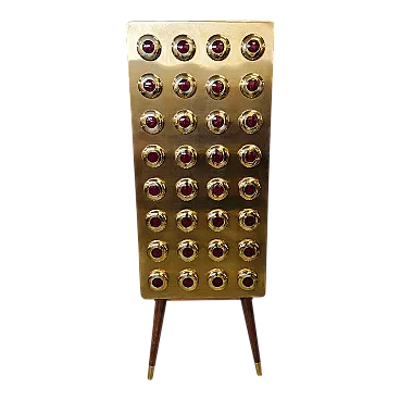 Armadio vetrina in ottone, anni '90