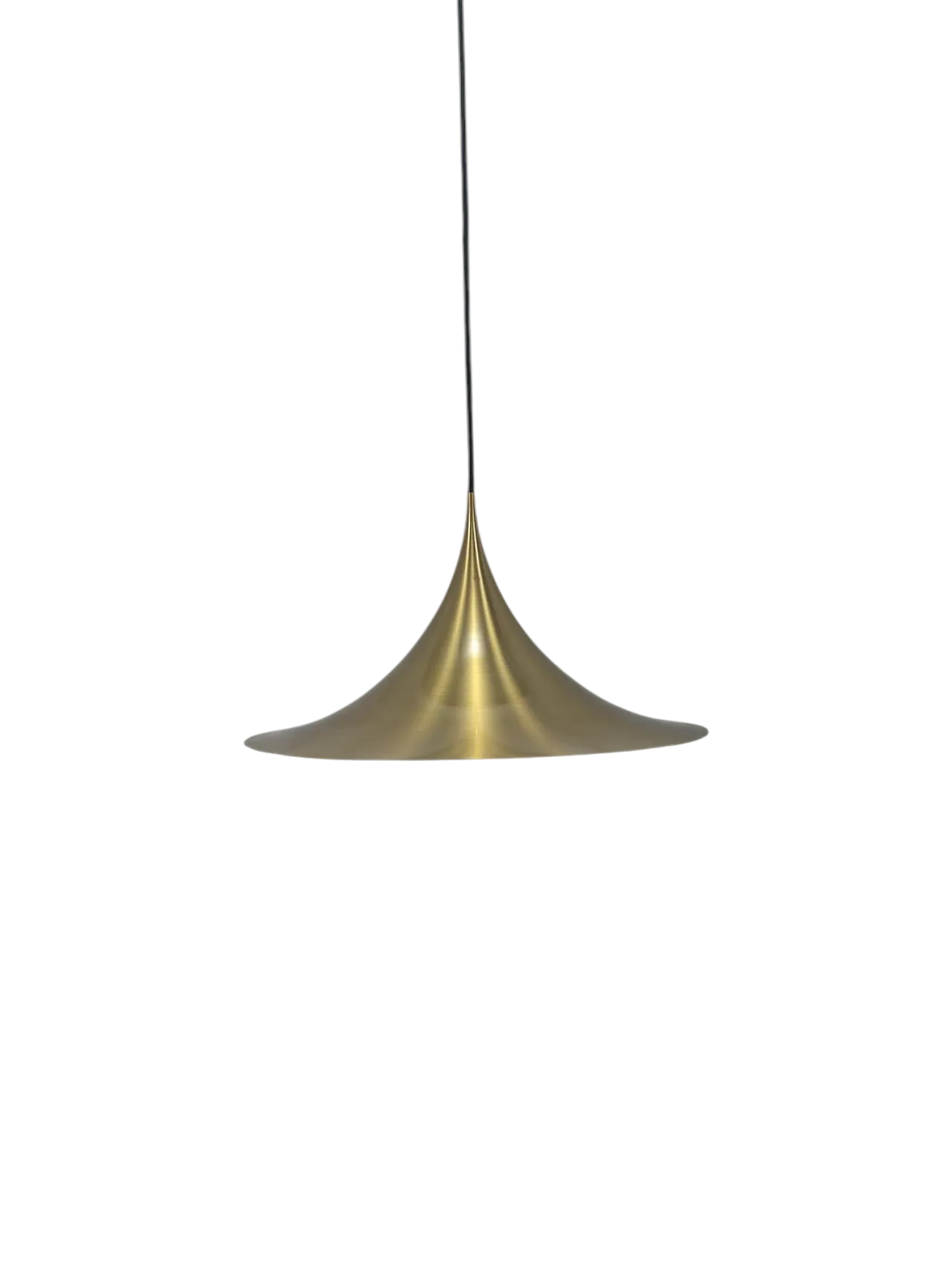 Lampada a sospensione in ottone a forma cono, anni '70 7