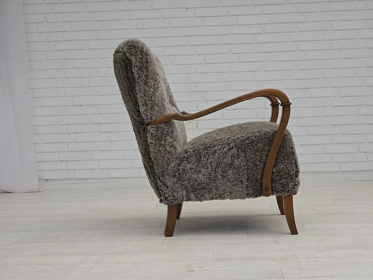 Poltrona danese re-suhster, vera pelle Nuova Zelanda, anni '60 4