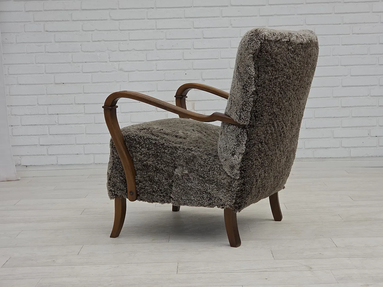 Poltrona danese re-suhster, vera pelle Nuova Zelanda, anni '60 6