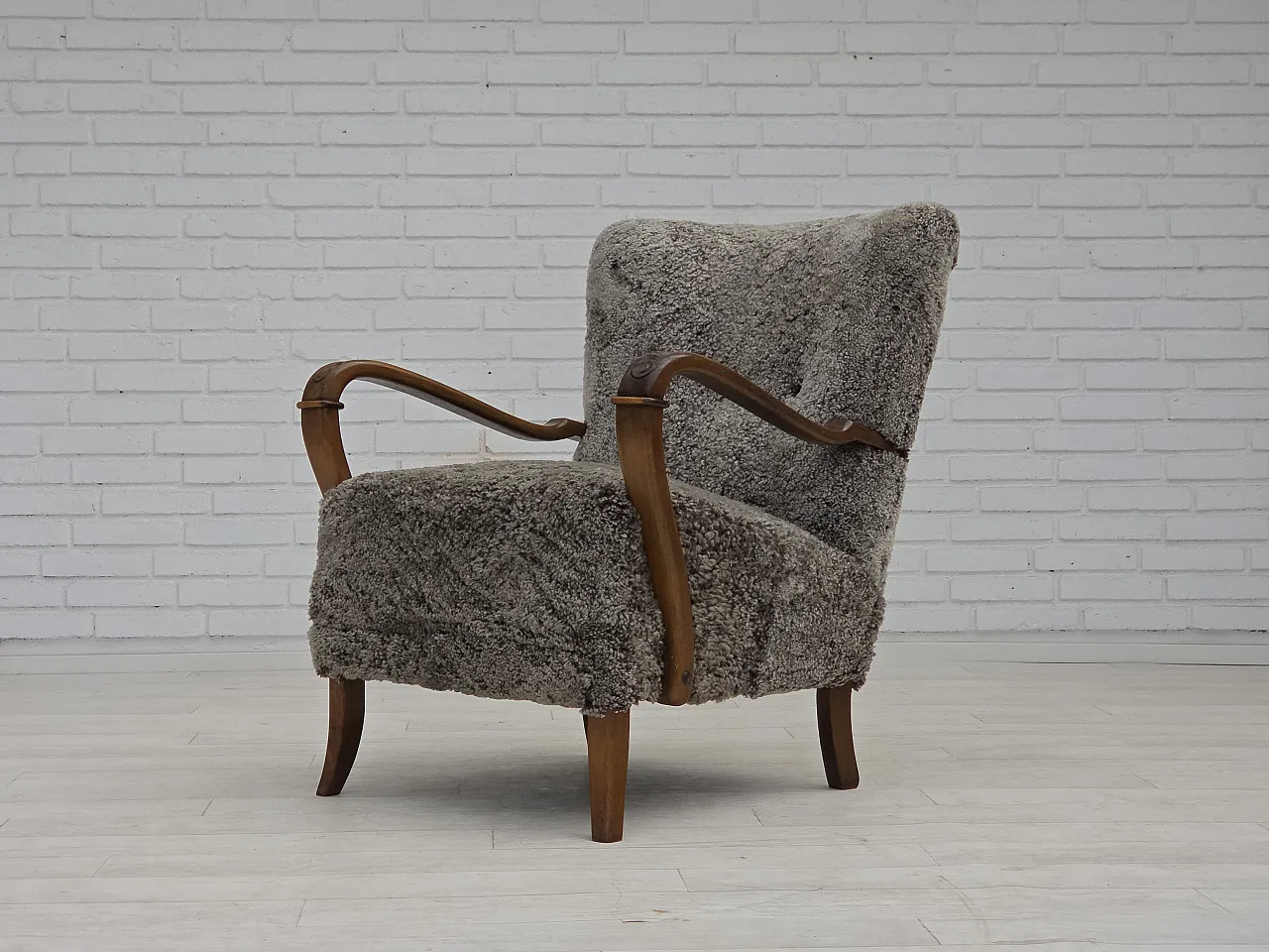 Poltrona danese re-suhster, vera pelle Nuova Zelanda, anni '60 8