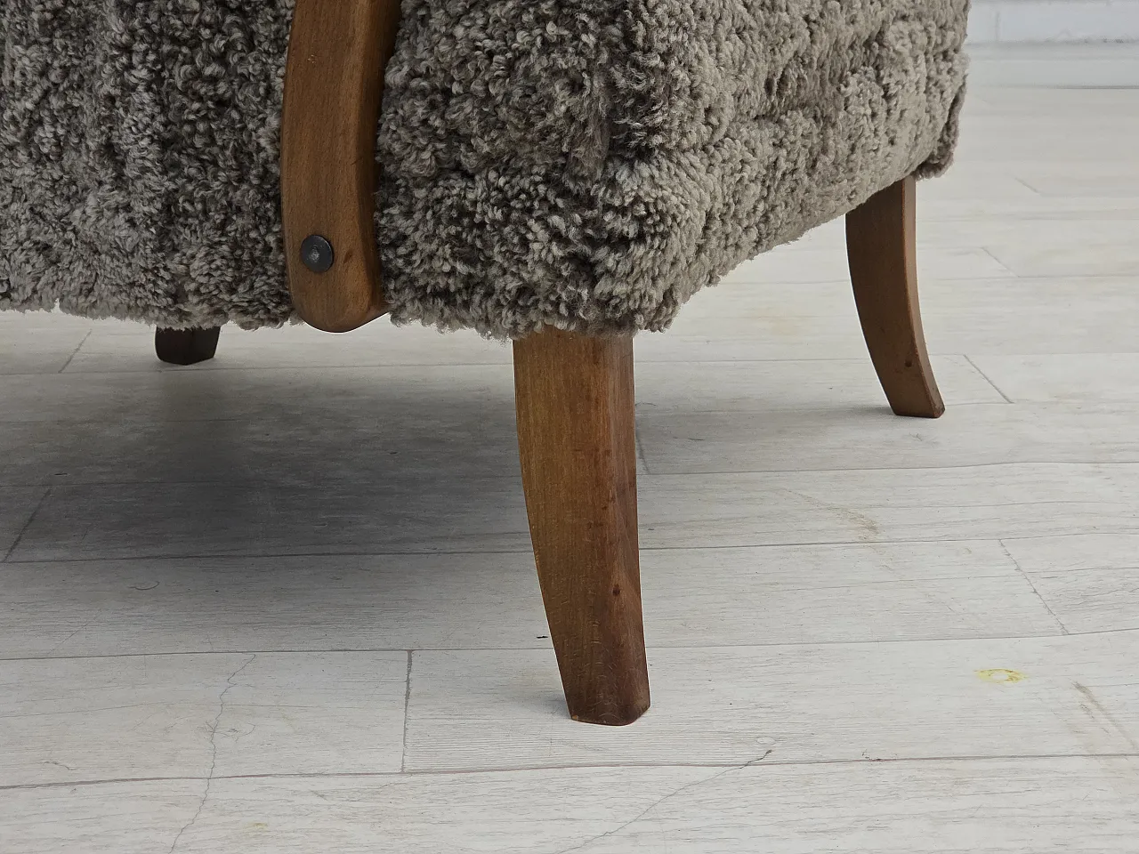 Poltrona danese re-suhster, vera pelle Nuova Zelanda, anni '60 12