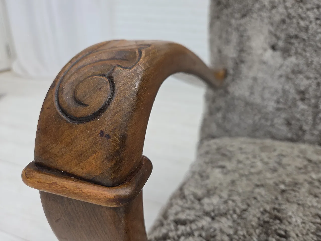 Poltrona danese re-suhster, vera pelle Nuova Zelanda, anni '60 16