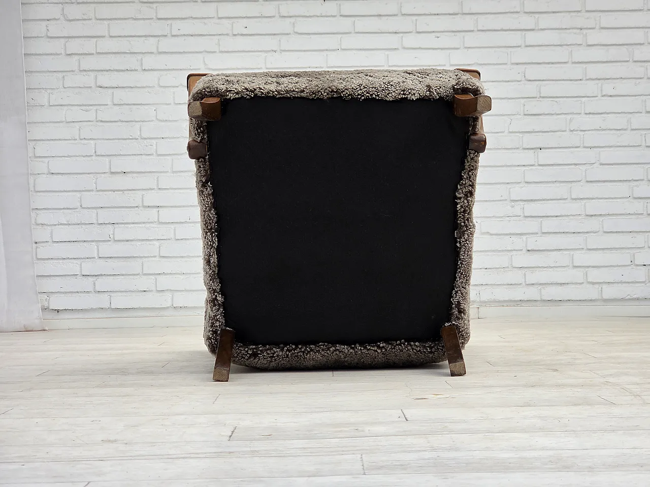 Poltrona danese re-suhster, vera pelle Nuova Zelanda, anni '60 17