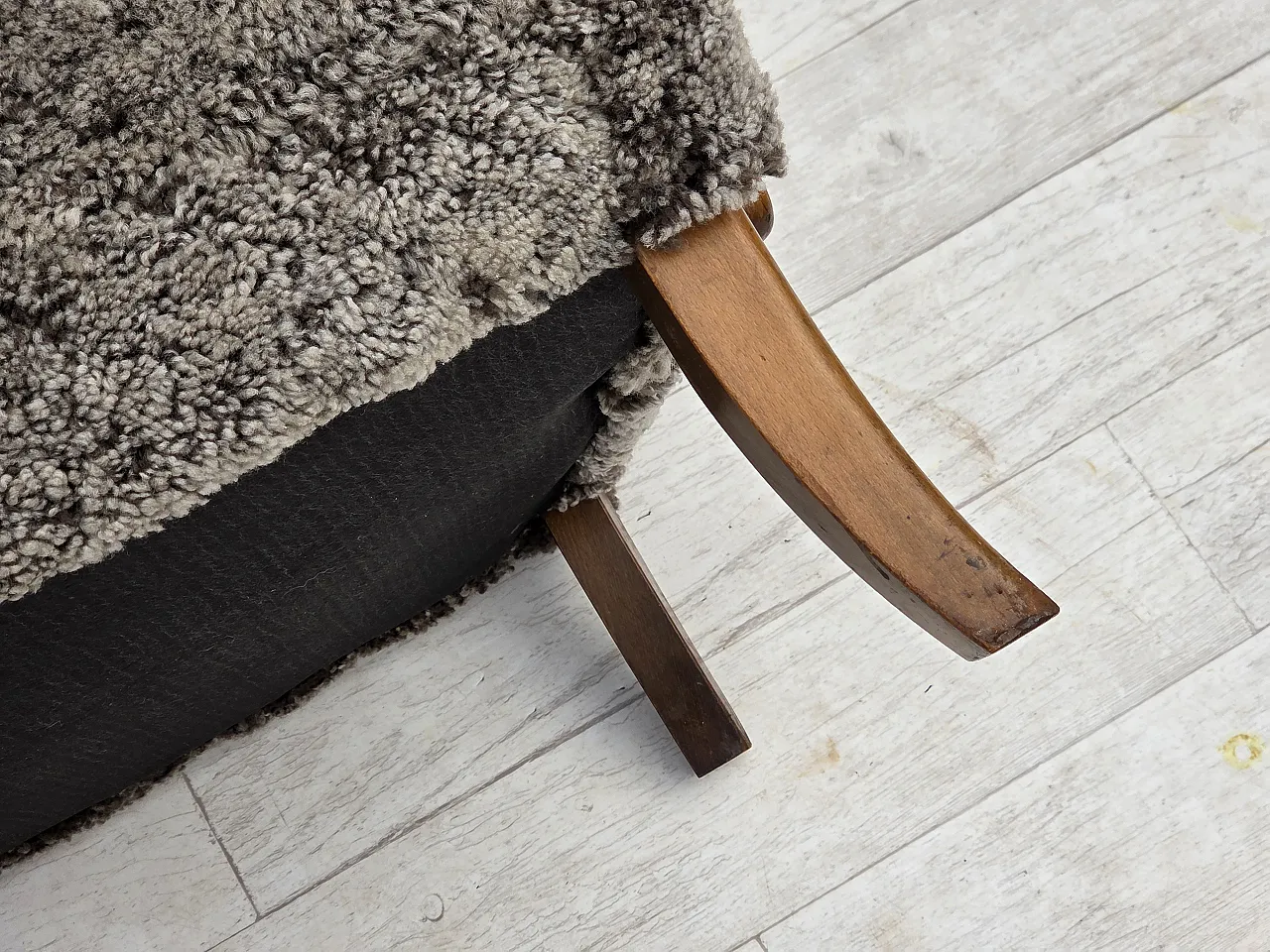 Poltrona danese re-suhster, vera pelle Nuova Zelanda, anni '60 18