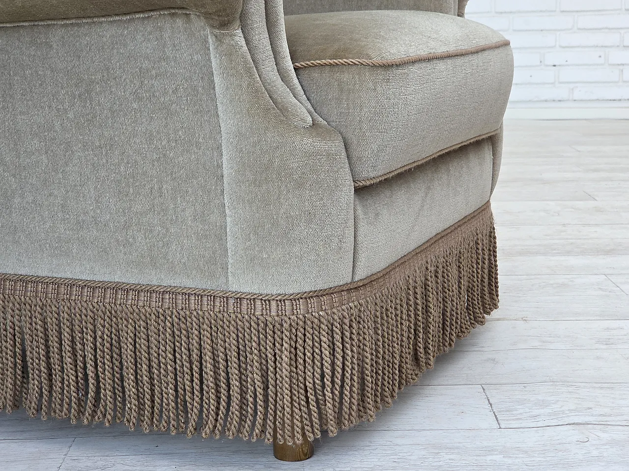 Danish armchair velour, 1970s 3