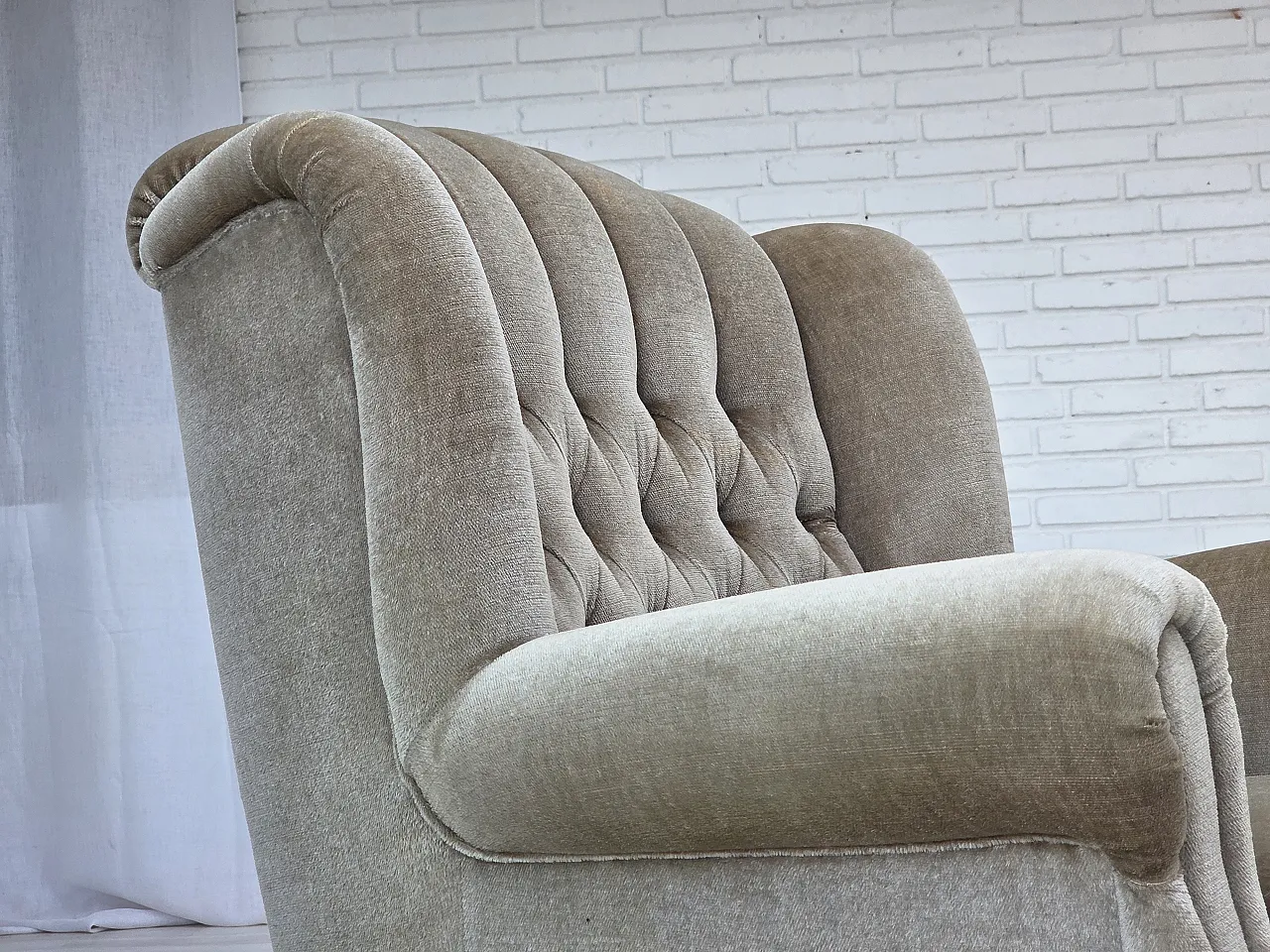 Danish armchair velour, 1970s 5