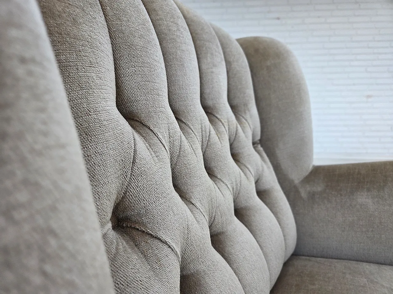 Danish armchair velour, 1970s 7