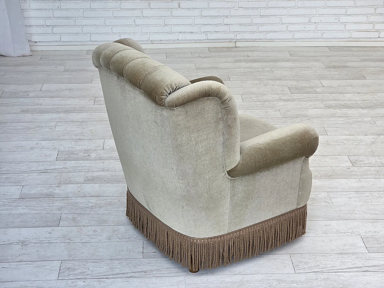 Danish armchair velour, 1970s 11