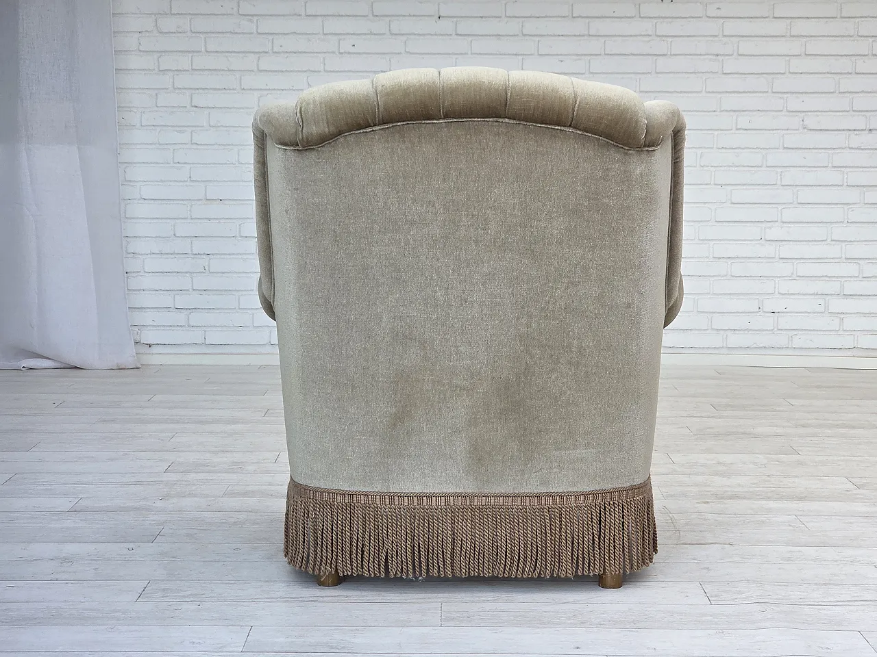 Danish armchair velour, 1970s 12