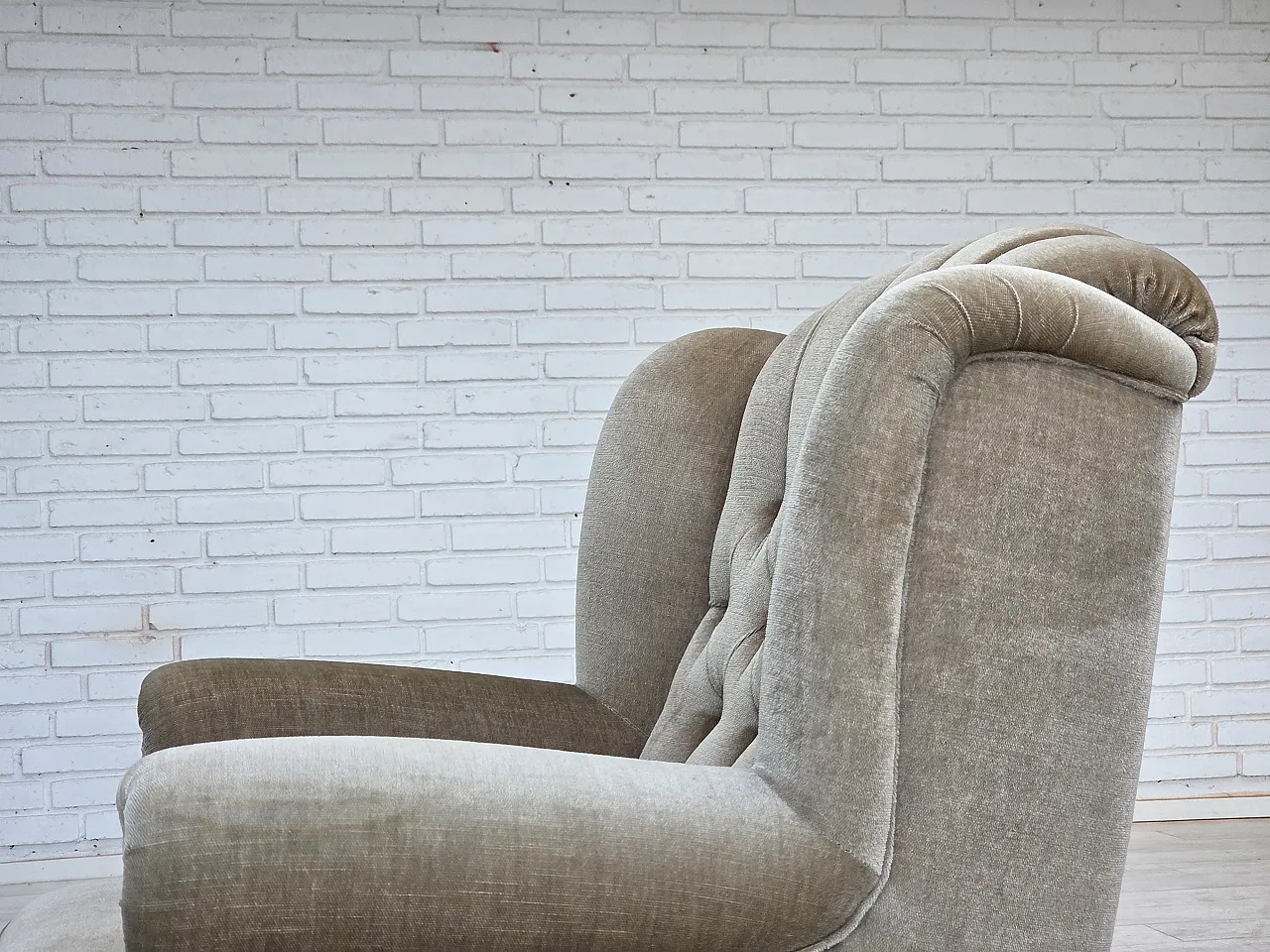 Danish armchair velour, 1970s 14