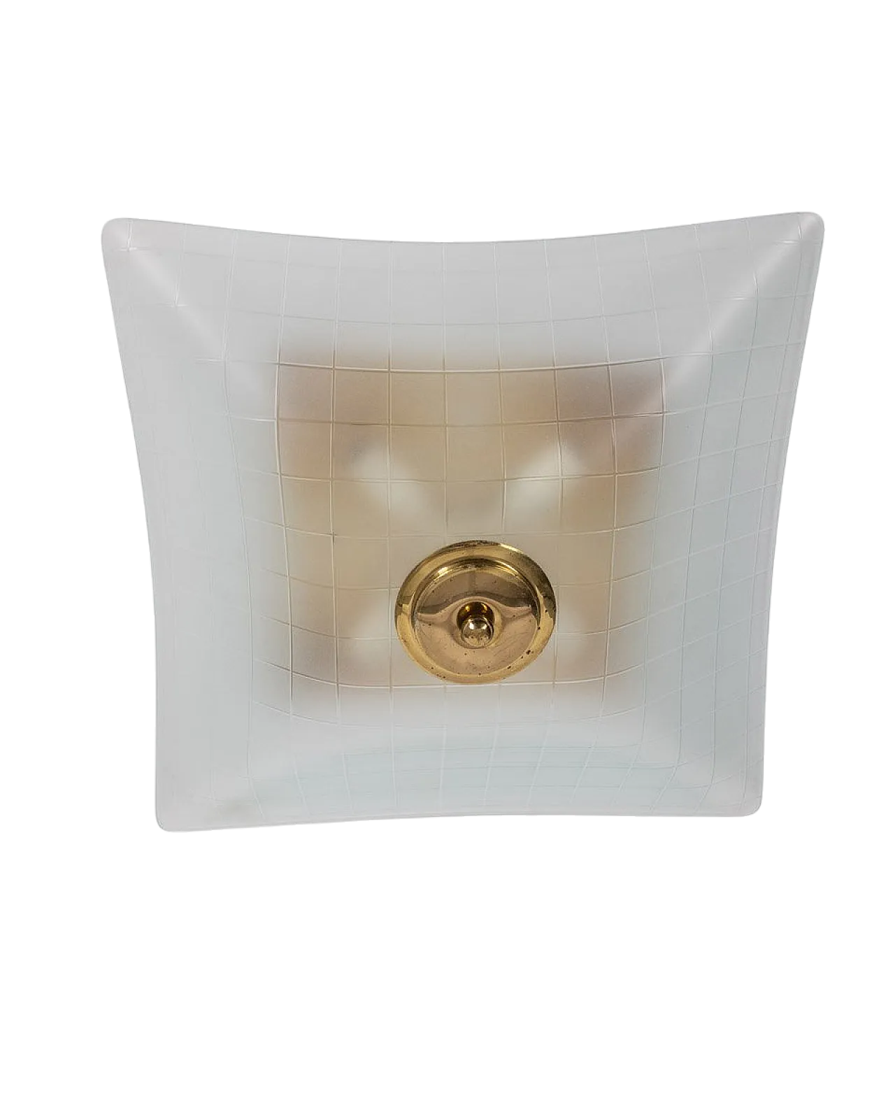 Lampada da soffitto in vetro decorato, anni '60 9