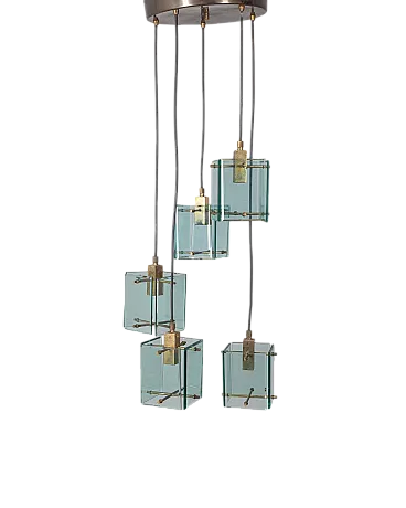 Lampadario in vetro di Studio Zeroquattro, anni '60