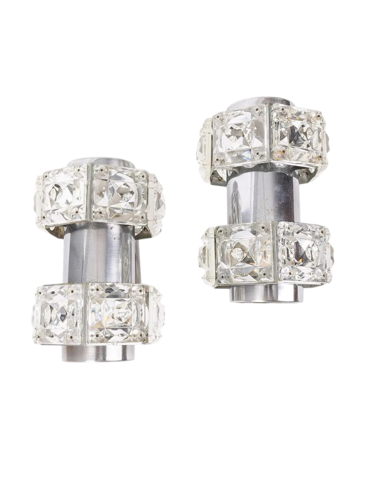 Coppia di lampade da parete in cristallo di Kinkeldey, anni '60 9