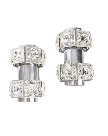 Coppia di lampade da parete in cristallo di Kinkeldey, anni '60