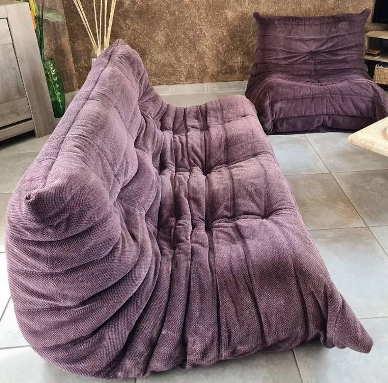 Togo, sofa and armchair by Michel Ducaroy for Ligne Roset, 1980s 3