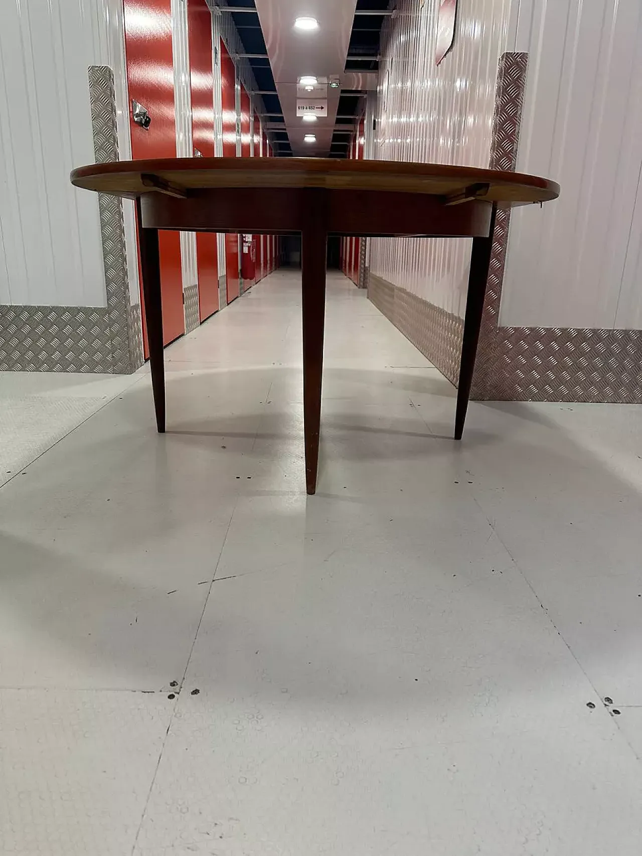 Scandinavian round wooden table, mid-20th century 2