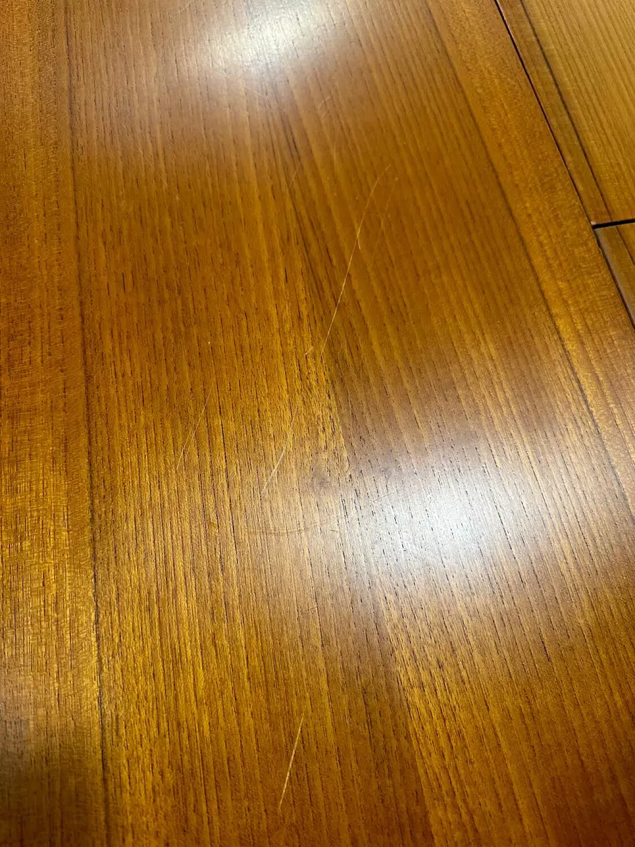 Scandinavian round wooden table, mid-20th century 3