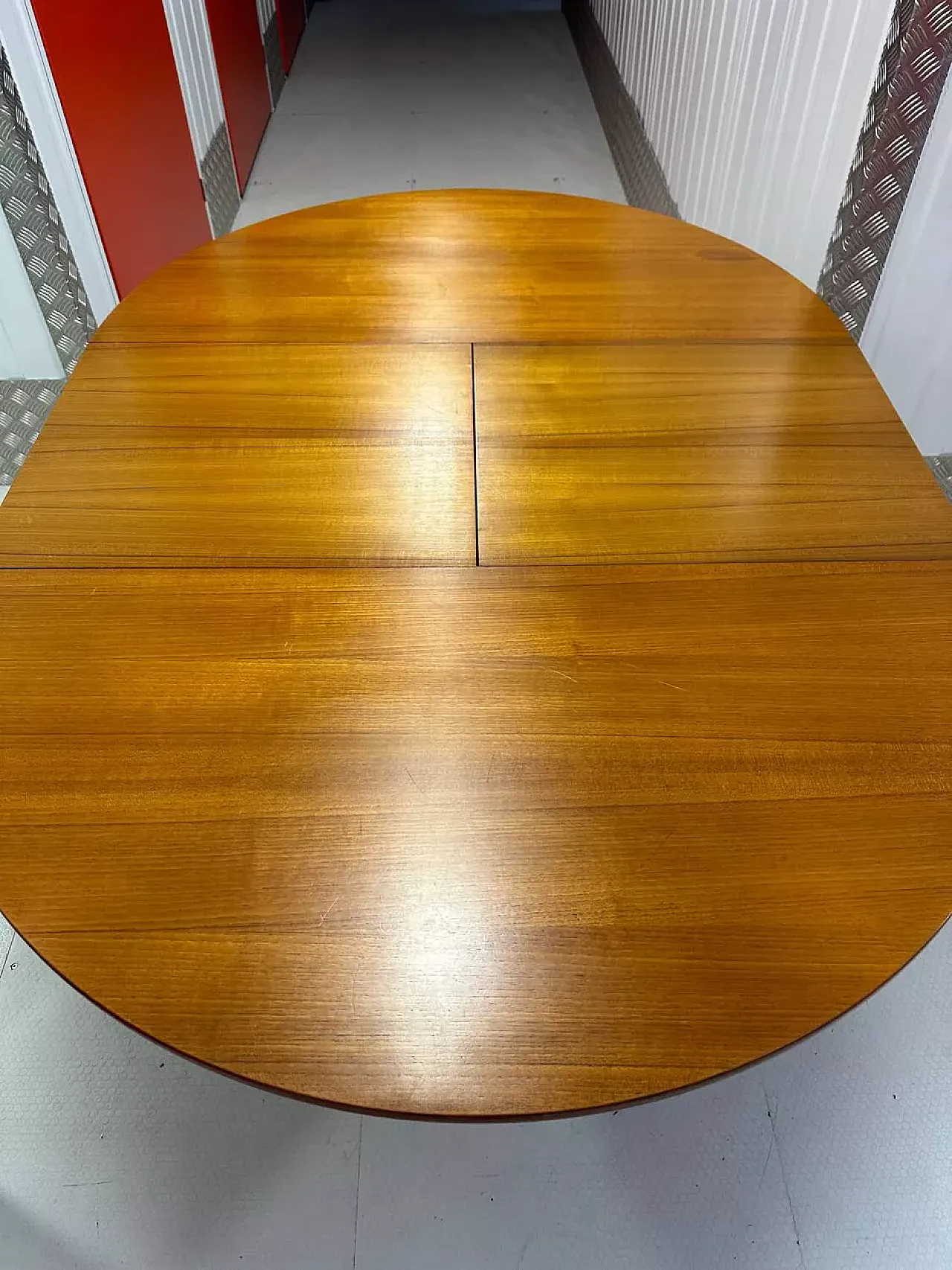 Scandinavian round wooden table, mid-20th century 6