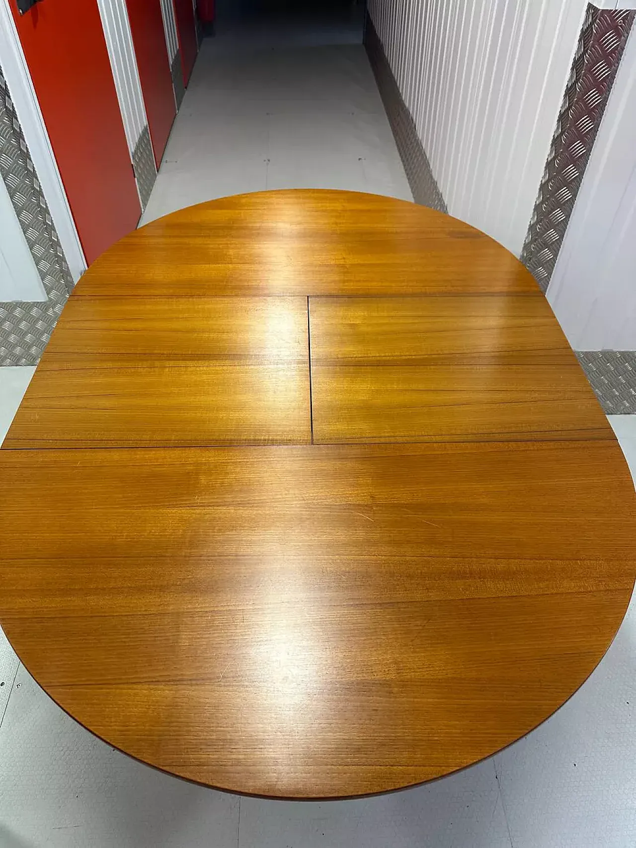 Scandinavian round wooden table, mid-20th century 9