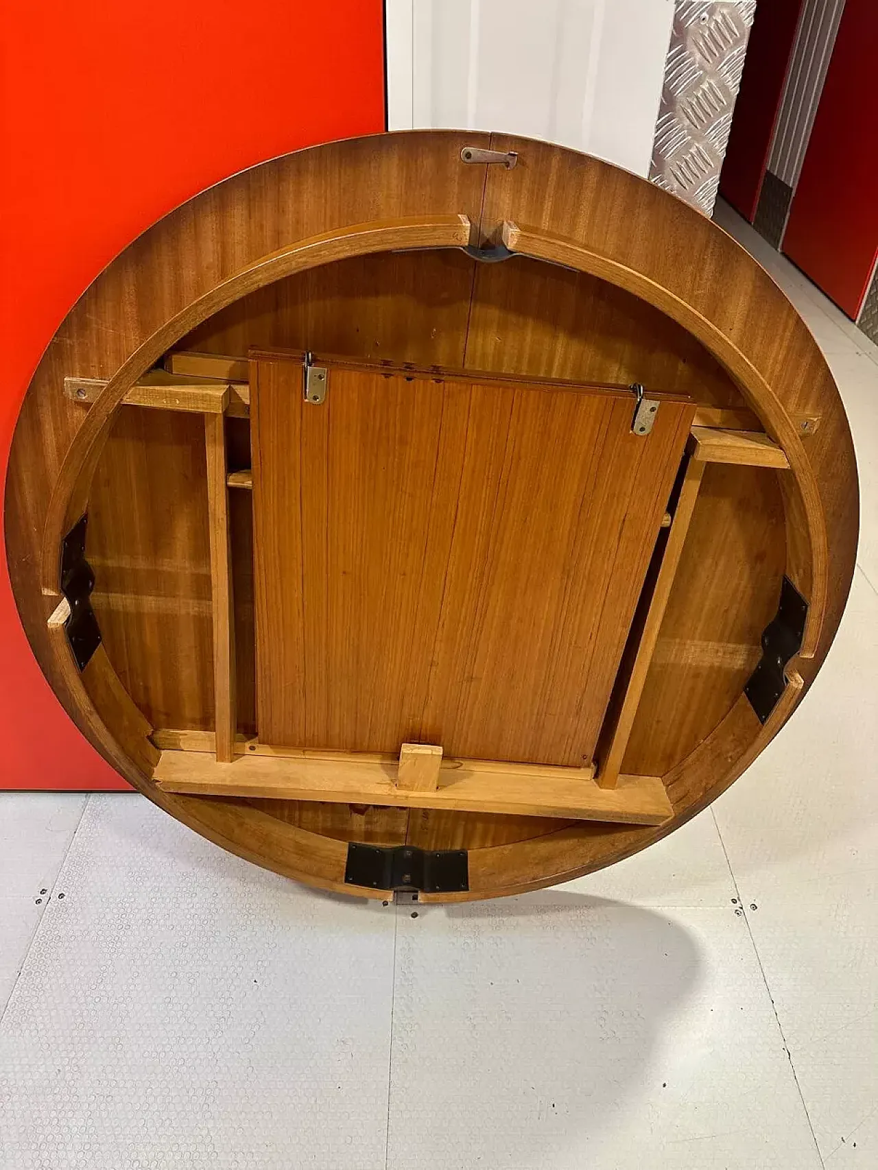 Scandinavian round wooden table, mid-20th century 17