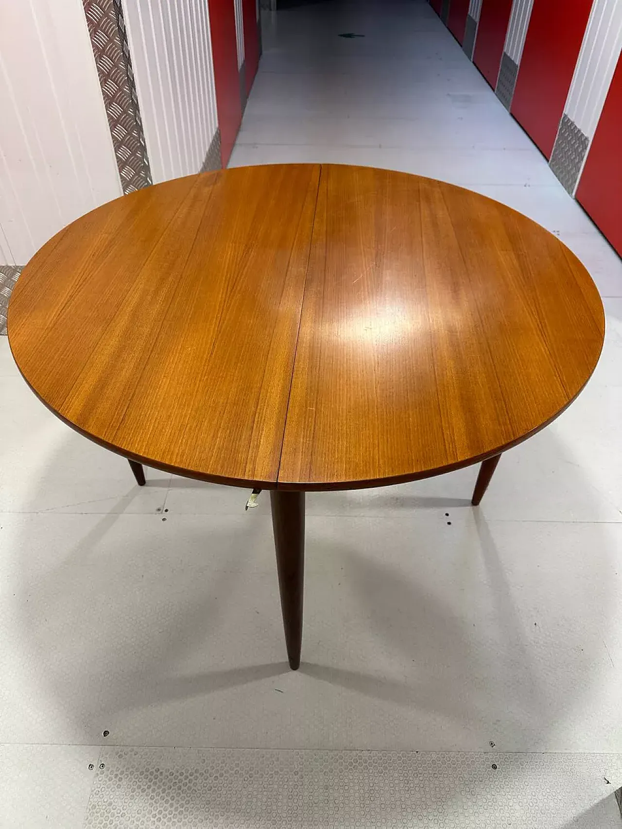 Scandinavian round wooden table, mid-20th century 18