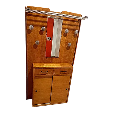 Scandinavian wooden wardrobe entrance, 20th century