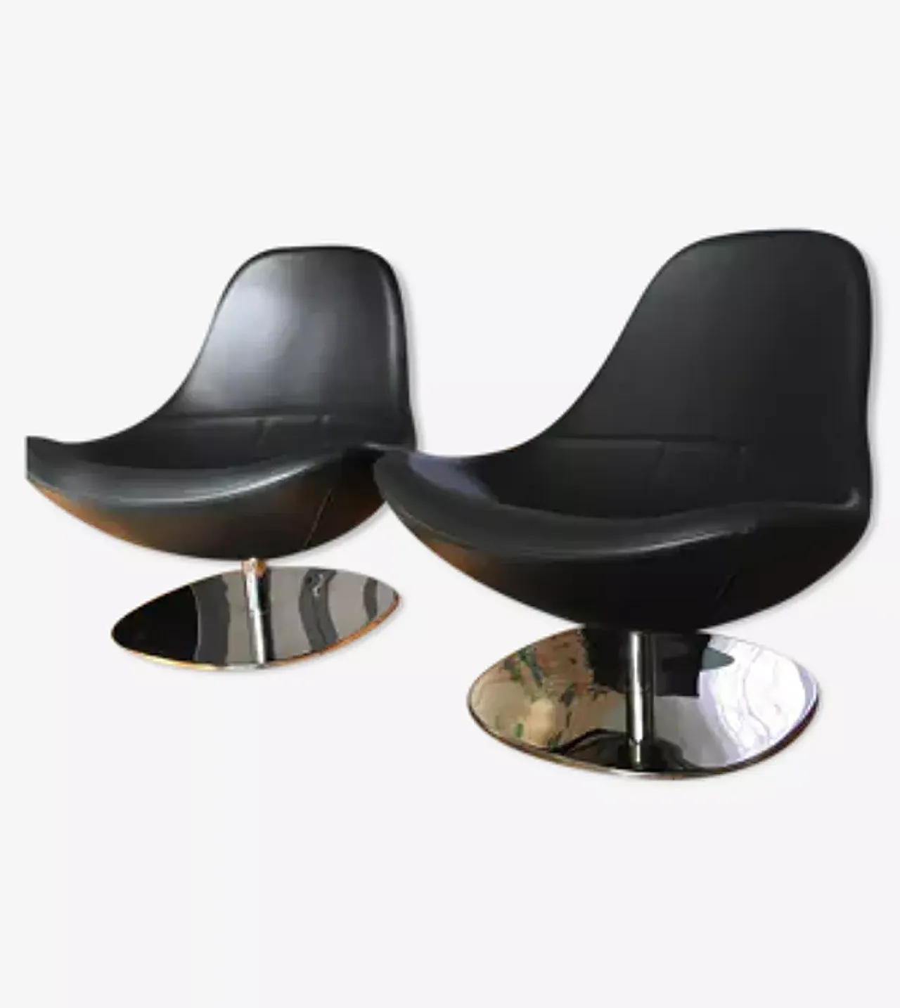 Pair of Tirup leather armchairs by Carl Ojerstam for Ikea, 1990s 5