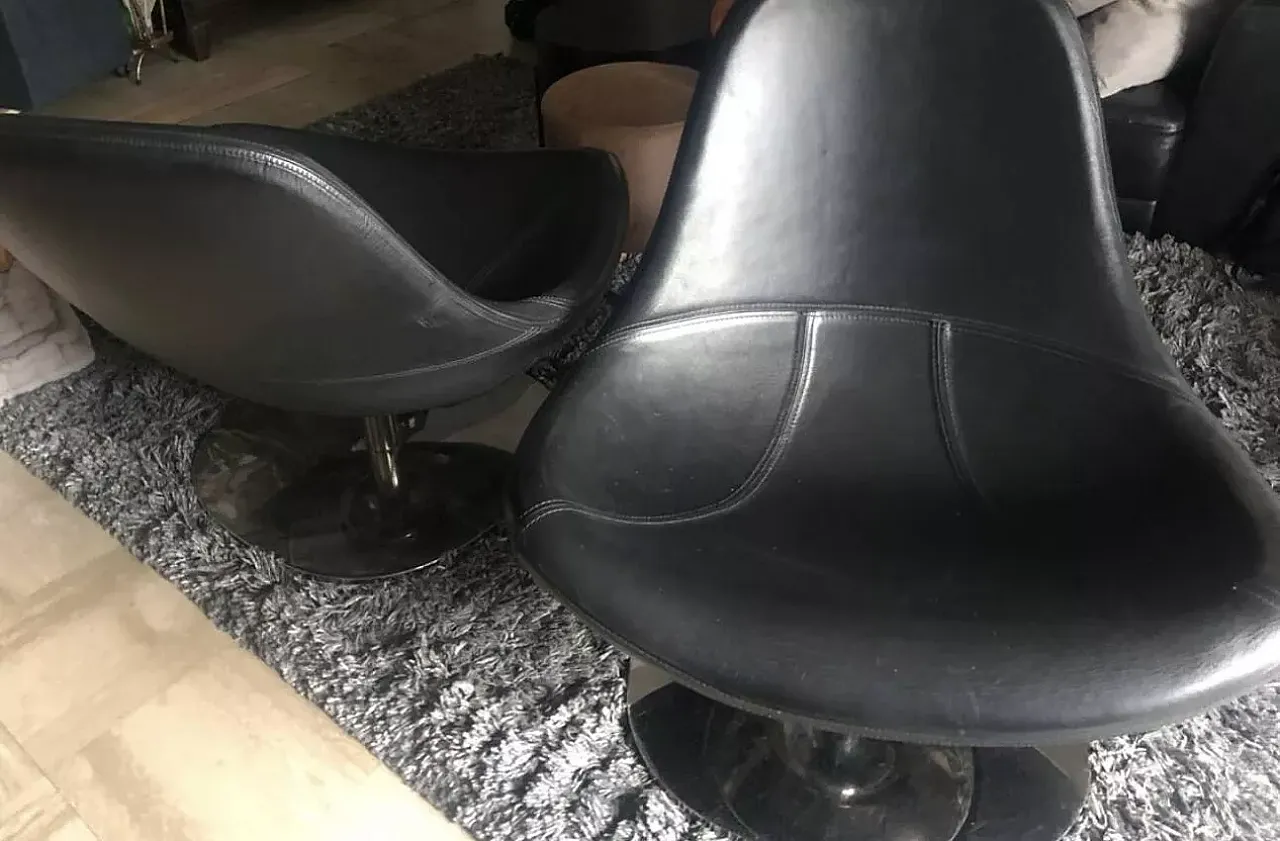 Pair of Tirup leather armchairs by Carl Ojerstam for Ikea, 1990s 6