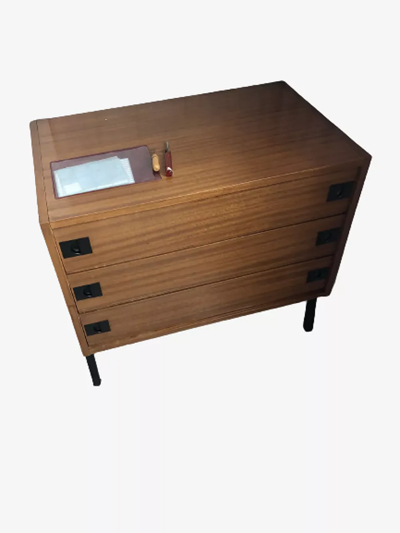 Cassettiera in teak a 3 cassetti René Jean Caillette, '900 2