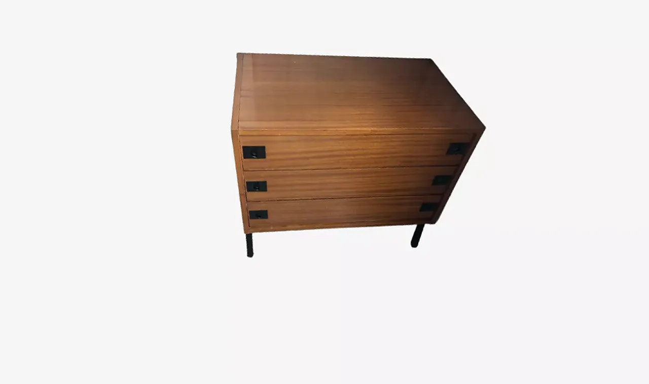 Cassettiera in teak a 3 cassetti René Jean Caillette, '900 3