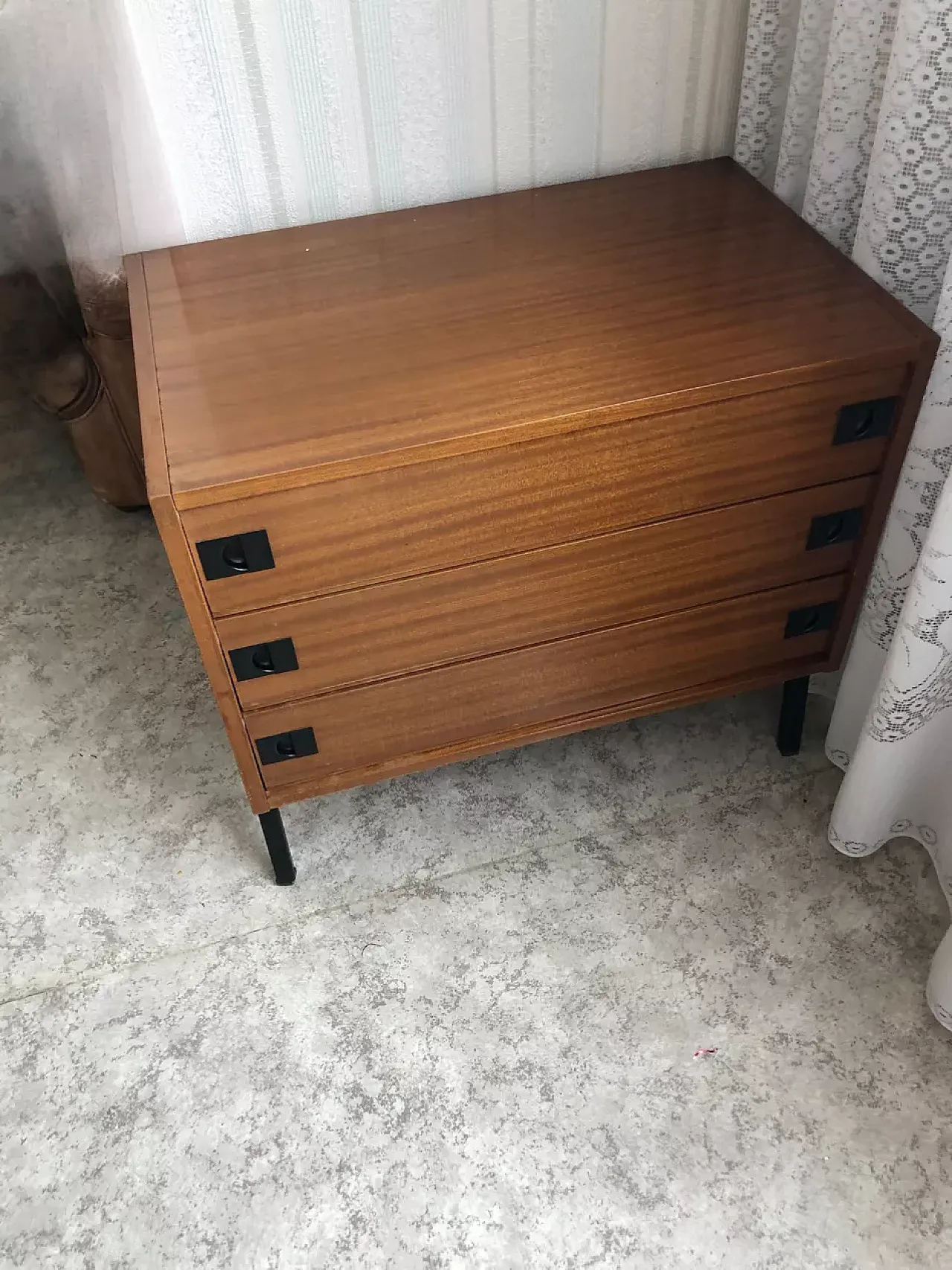 Cassettiera in teak a 3 cassetti René Jean Caillette, '900 4