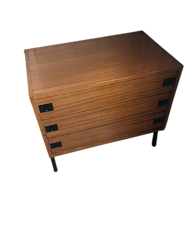 Cassettiera in teak a 3 cassetti René Jean Caillette, '900