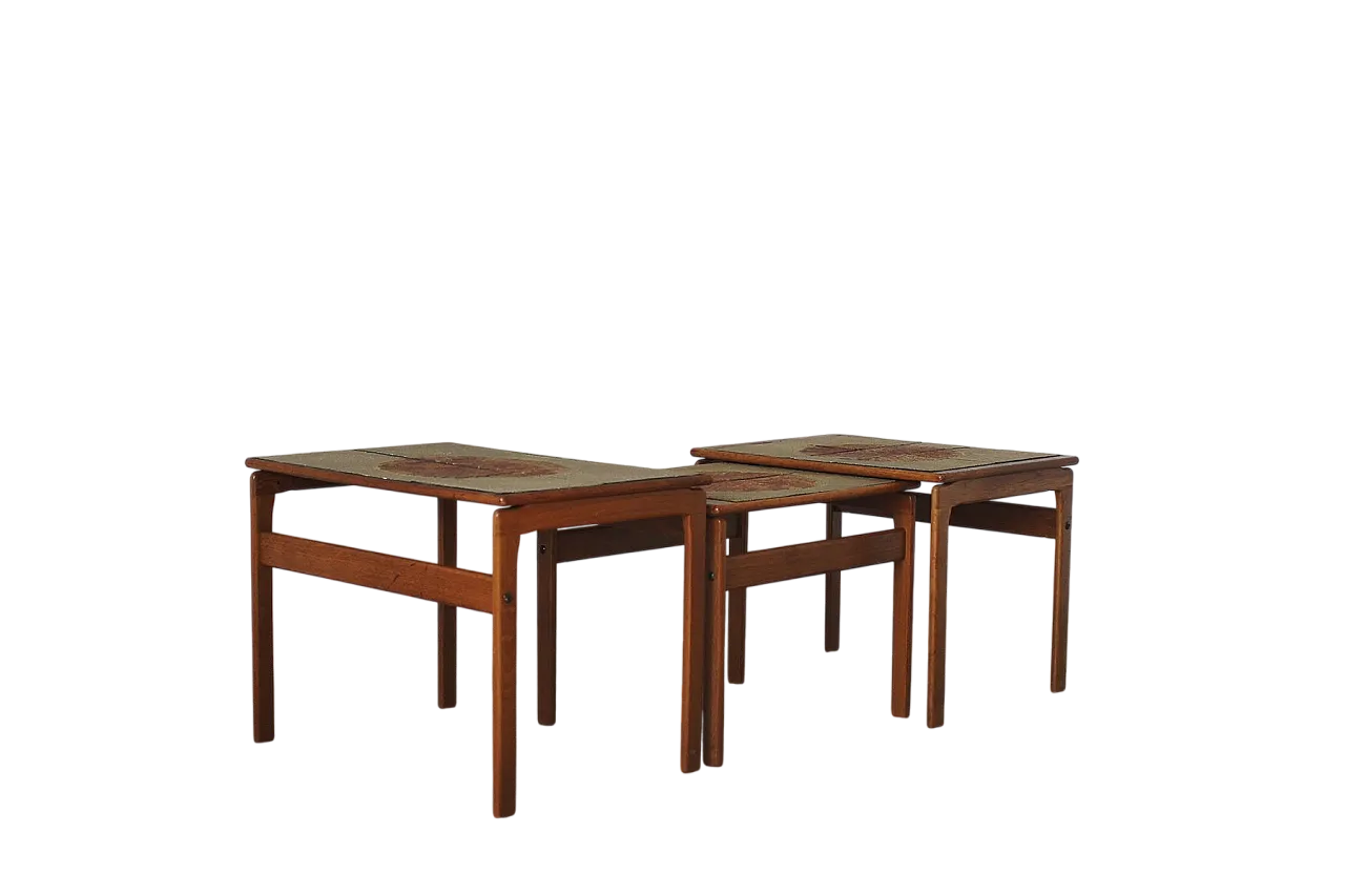 3 Tavolini in teak di Trioh, anni '60 12