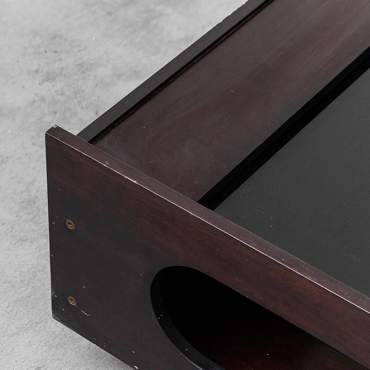 Tavolino da caffè apribile in legno e vero fumé, anni 70 11