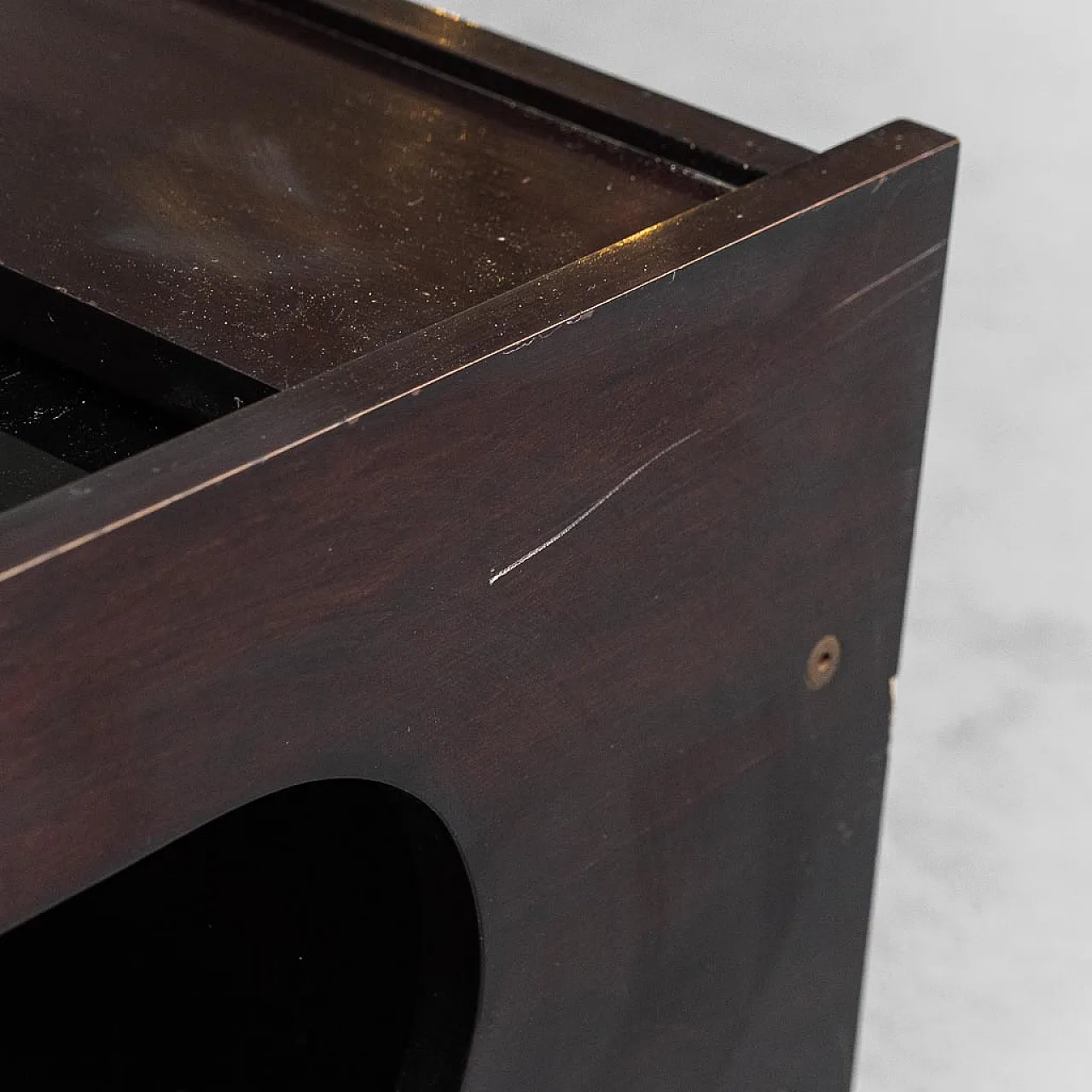 Tavolino da caffè apribile in legno e vero fumé, anni 70 12