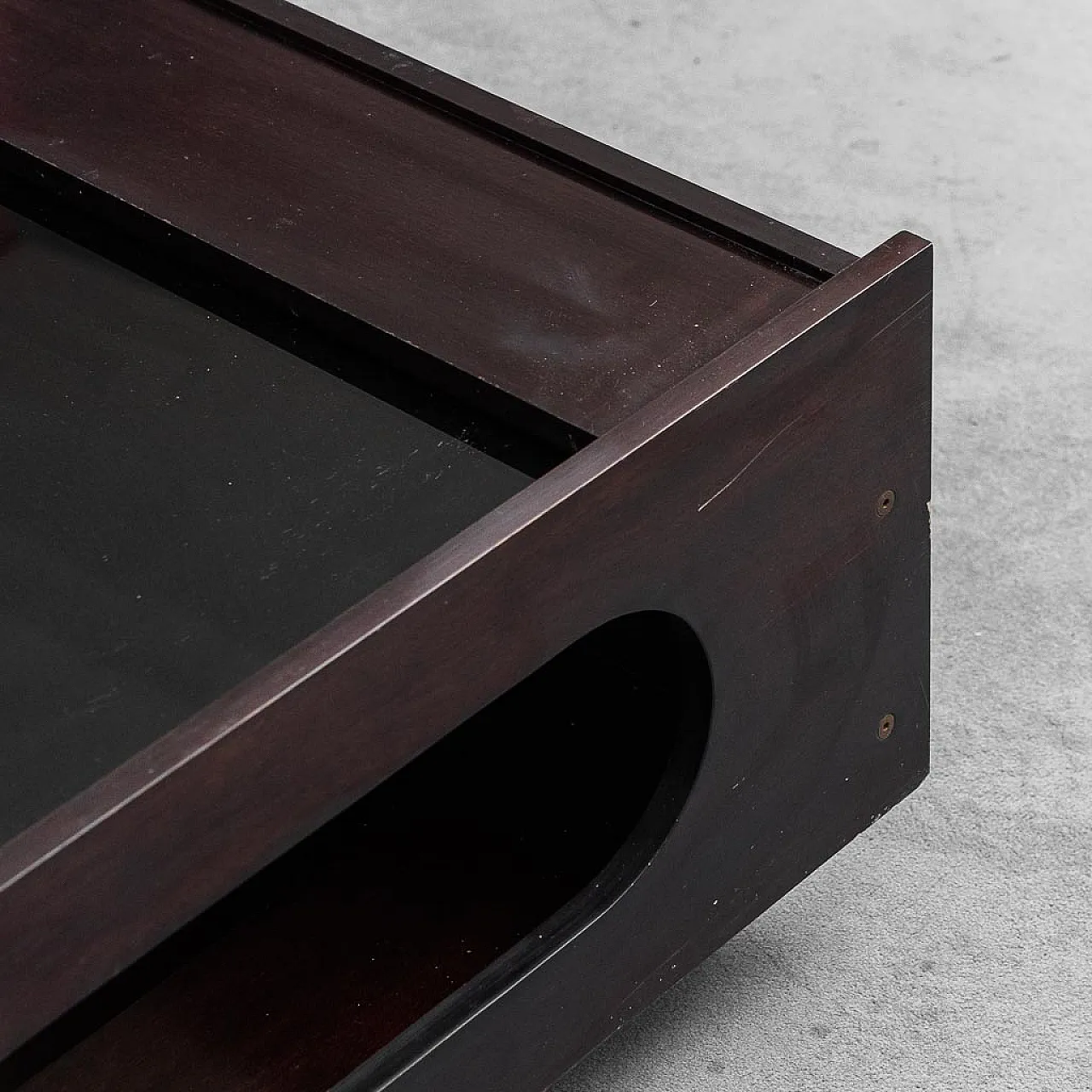 Tavolino da caffè apribile in legno e vero fumé, anni 70 13