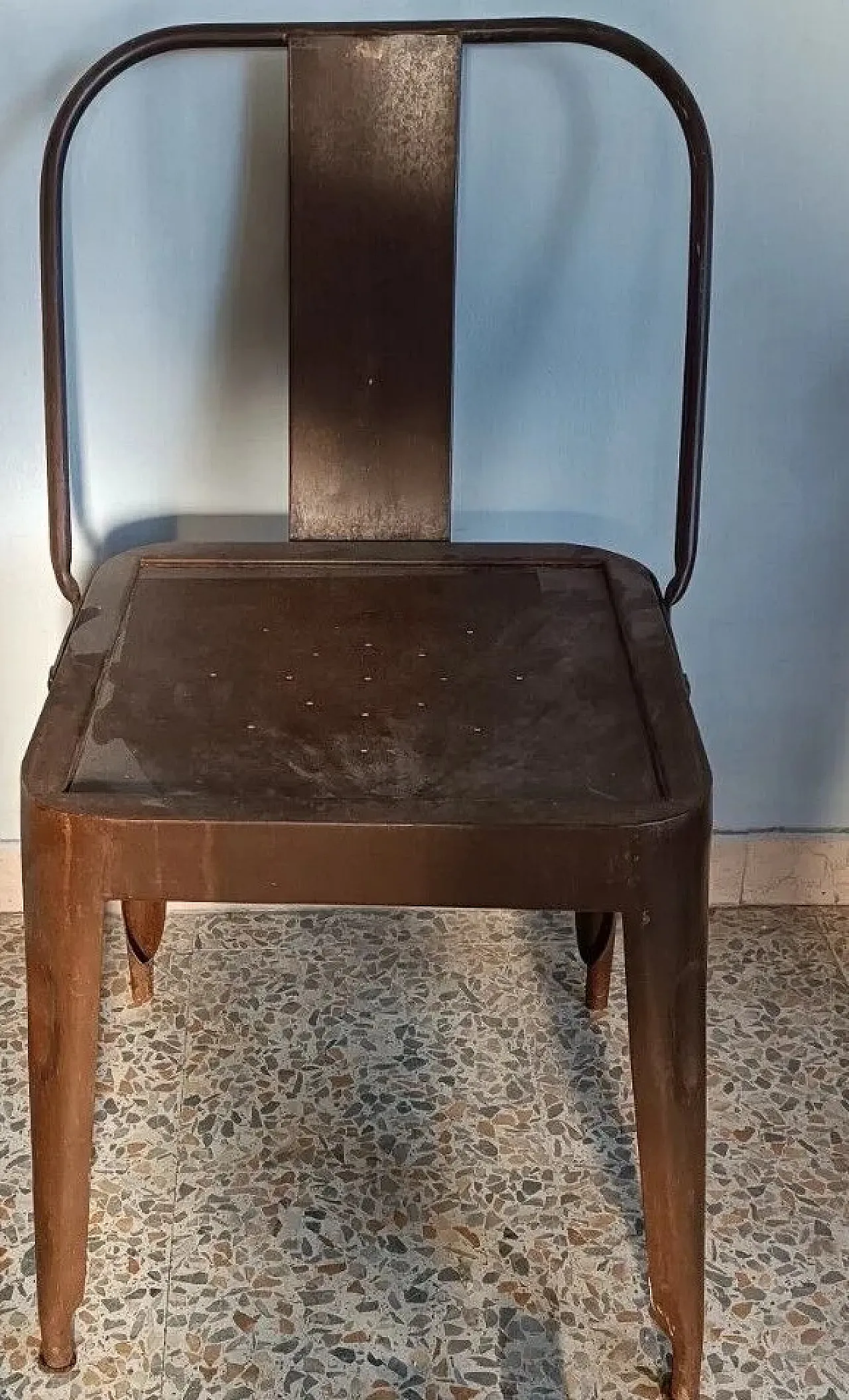 Sedia in ferro industriale, anni '60 2